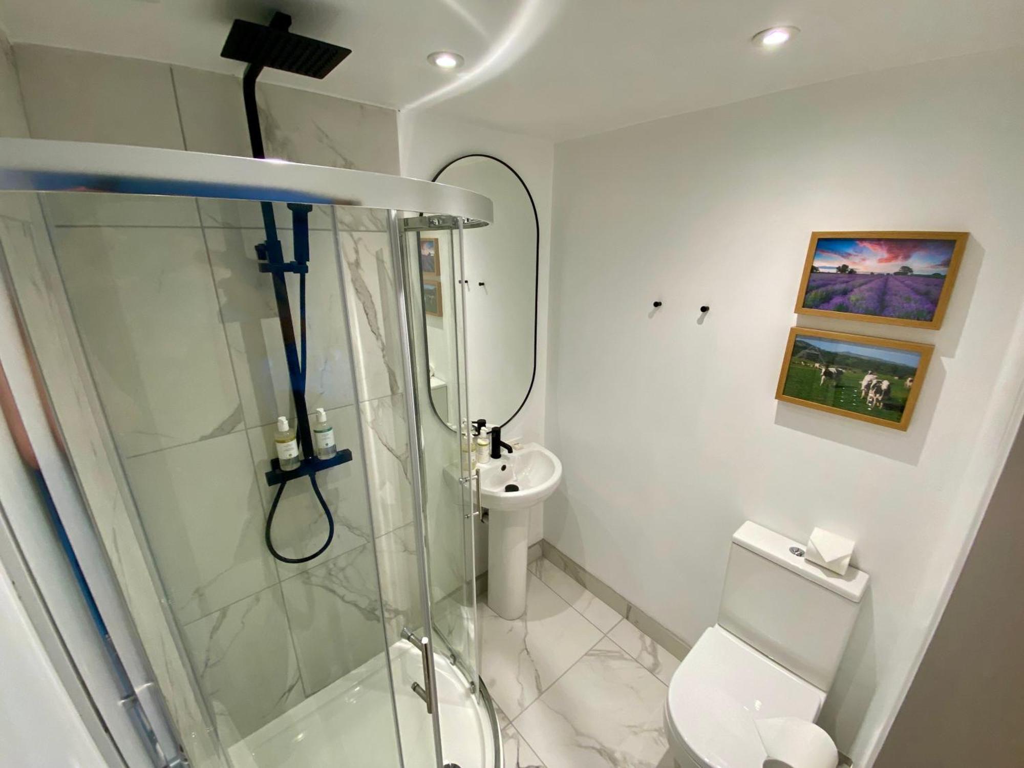 Hotel The Lion At West Pennard Exterior foto A shower room in a hotel
